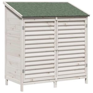 vidaXL Z&aacute;hradn&yacute; pr&iacute;stre&scaron;ok so strechou Biela 106 x 56 x 113,5 cm