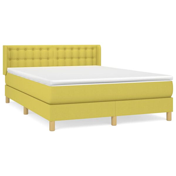 vidaXL Boxspring posteľ s matracom zelen&aacute; 140x200 cm l&aacute;tka