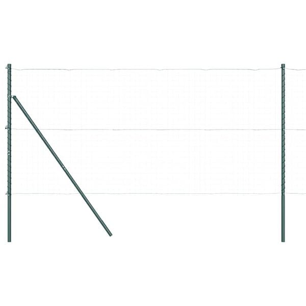 vidaXL Stĺp na plot. 7 pcs Zelen&aacute; Oceľ