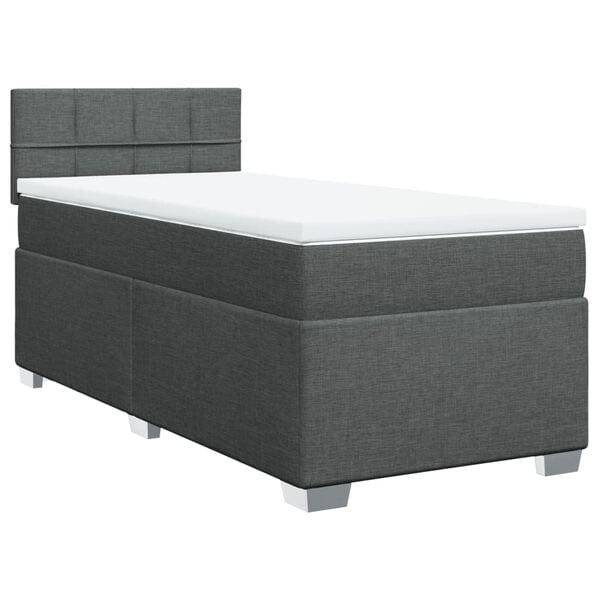 vidaXL Boxspring posteľ s matracom tmavosiv&aacute; 90x200 cm l&aacute;tka