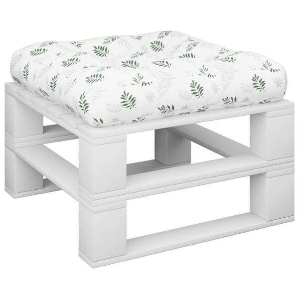 vidaXL Podu&scaron;ka na paletov&uacute; pohovku vzor listov 60x60x12 cm l&aacute;tka