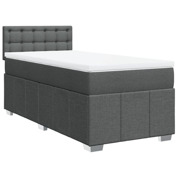 vidaXL Boxspring posteľ s matracom tmavosiv&aacute; 100x200 cm l&aacute;tka