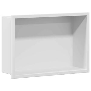 vidaXL Sprchov&yacute; v&yacute;klenok Biela 30 x 20 x 9,5 cm Nehrdzavej&uacute;ca oceľ