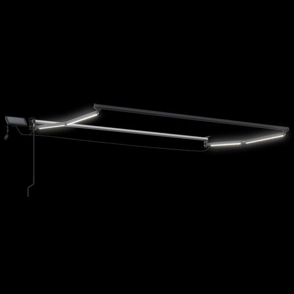 vidaXL Ručn&aacute; vys&uacute;vacia mark&iacute;za s LED Antracitov&aacute; a biela 2,5 x 2 m