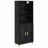 vidaXL Highboard Čierny dub 69,5 x 32,5 x 180 cm Kompozitn&eacute; drevo