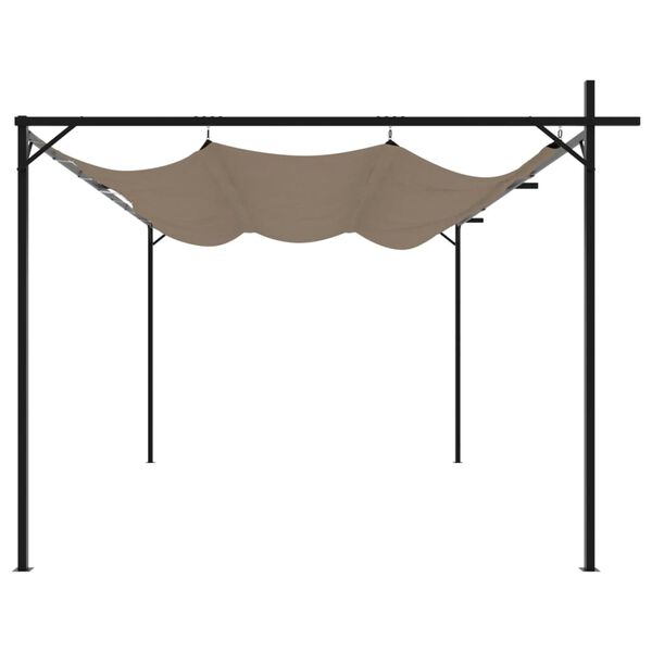 vidaXL Pergola so zaťahovacou strechou sivohned&aacute; 395x292x230 cm