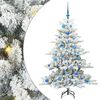 vidaXL Umel&yacute; Skl&aacute;pac&iacute; Vianočn&yacute; Stromček Zelen&aacute; a biela 150 cm PVC