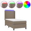 vidaXL Posteľ boxsping s matracom a LED sivohned&aacute; 90x200 cm l&aacute;tka