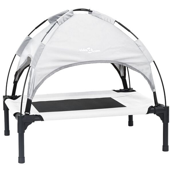 vidaXL Psia postel' Strieborná šedá s Oceľ