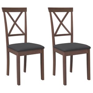 vidaXL jed&aacute;lensk&eacute; stoličky s vank&uacute;&scaron;mi 2 ks Hned&aacute; guma mas&iacute;vneho dreva