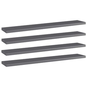 vidaXL Pr&iacute;davn&eacute; police 4 ks, leskl&eacute; siv&eacute; 60x10x1,5 cm, drevotrieska