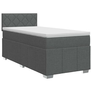 vidaXL Posteľ boxspring s matracom Tmavosiv&aacute; 90 x 190 cm L&aacute;tka