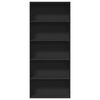 vidaXL Knižnica čierna 80x30x189 cm kompozitné drevo