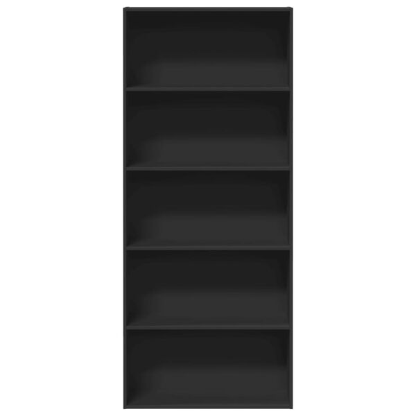 vidaXL Knižnica čierna 80x30x189 cm kompozitné drevo