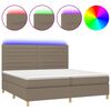 vidaXL Posteľ boxsping s matracom a LED sivohned&aacute; 200x200 cm l&aacute;tka