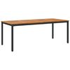 vidaXL Vonkaj&scaron;&iacute; st&ocirc;l Pr&iacute;rodn&aacute; a čierna 200 x 90 x 75 cm