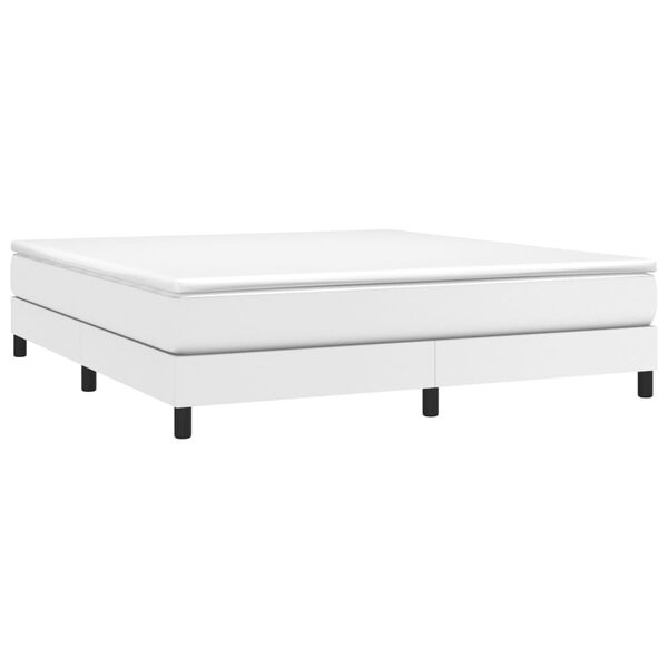 vidaXL Boxspring posteľ s matracom biela 180x200 cm umel&aacute; koža