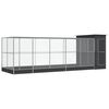 vidaXL Voli&eacute;ra s nadstavcom strieborn&aacute; 623x203x216 cm oceľ