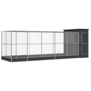 vidaXL Voli&eacute;ra s nadstavcom strieborn&aacute; 623x203x216 cm oceľ