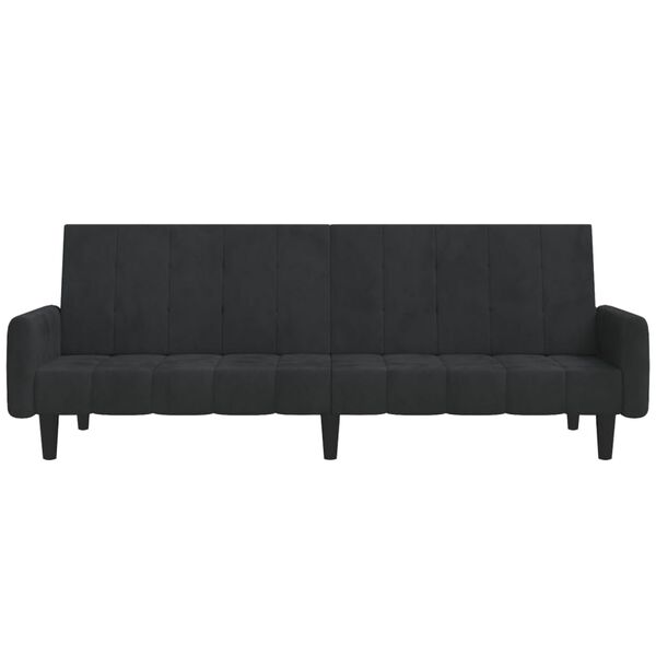 vidaXL 2-miestna rozkladacia pohovka čierna zamat