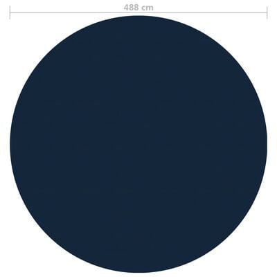 vidaXL Plávajúca solárna bazénová fólia z PE 488 cm čierna a modrá