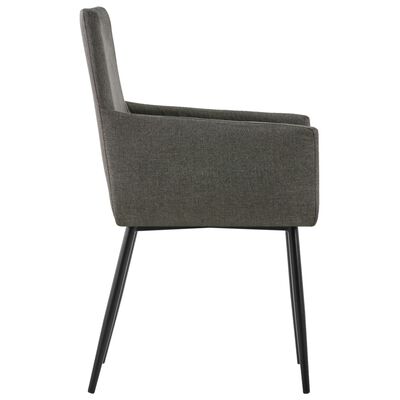 vidaXL Jedálenské stoličky s opierkami 2 ks, sivohnedé, látka