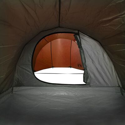vidaXL Kempingový stan tunelový 4 osoby sivo-oranžový vodeodolný
