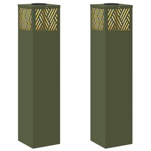 vidaXL Sol&aacute;rne LED svetlo na chodn&iacute;k 2 ks Tepl&aacute; biela 18 x 18 x 80 cm