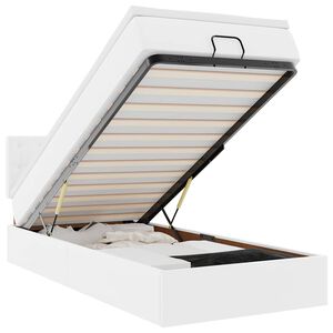 vidaXL Osmansk&yacute; r&aacute;m postele s matracom biela 90x200 cm umel&aacute; koža