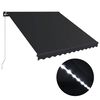 vidaXL Ručne zaťahovacia mark&iacute;za s LED antracitov&aacute; 350x250 cm