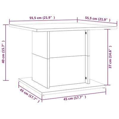 vidaXL Konferenčný stolík dub sonoma 55,5x55,5x40 cm drevotrieska