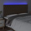 vidaXL Čelo postele s LED tmavohendé 180x7x118/128 cm látka
