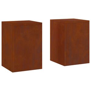 vidaXL Stojan na rastliny 2 ks Hrdzav&yacute; 24 x 24 x 35 cm