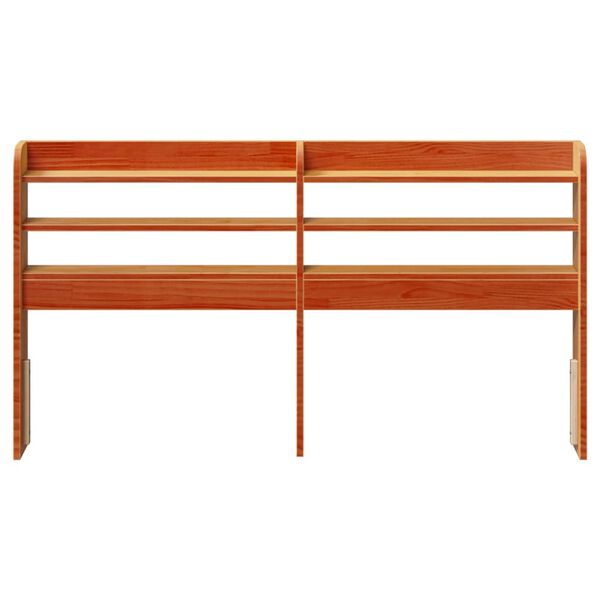 vidaXL Čelo postele s policami voskovo hned&eacute; 150 cm mas&iacute;vna borovica