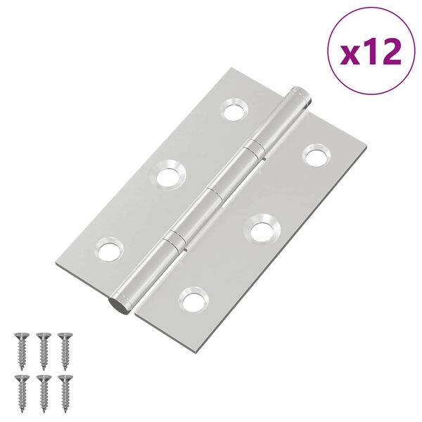 vidaXL P&aacute;nt Jednofarebn&yacute; 12 pcs Strieborn&aacute; 58 x 35 x 1 mm Oceľ