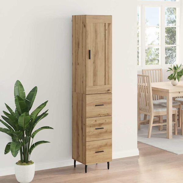 vidaXL Highboard Remeseln&yacute; dub 34,5 x 34 x 180 cm Kompozitn&eacute; drevo