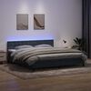 vidaXL Box Spring Posteľ s matracom a LED Tmavosiv&aacute; 180x220 cm Zamat