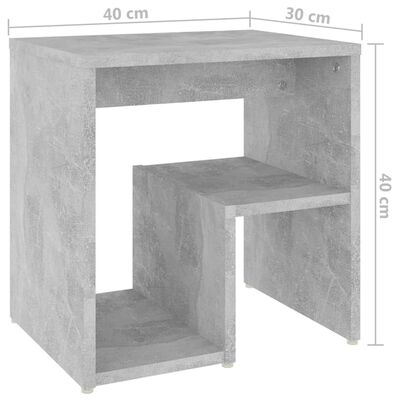 vidaXL Nočné stolíky 2 ks betónové sivé 40x30x40 cm drevotrieska
