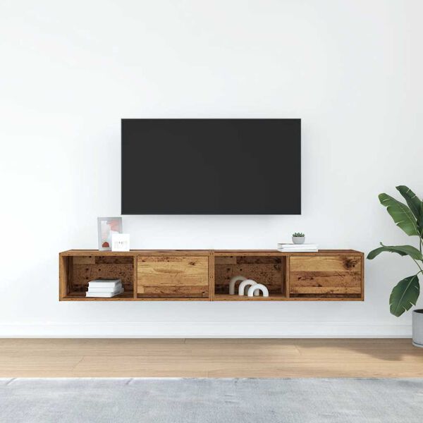 vidaXL TV stolíky 2 ks staré drevo 80x31x25,5 cm spracované drevo