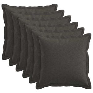 vidaXL Poťah na podložku 6 ks HOUTEN Tmavosiv&aacute; 30 x 30 cm Falo&scaron;n&yacute; ľan