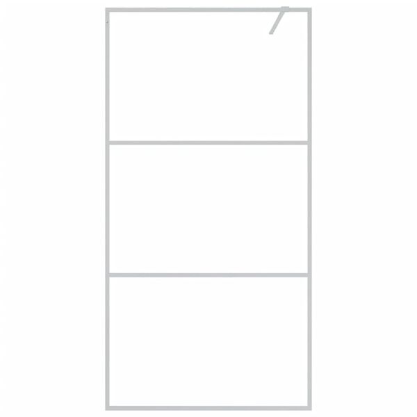 vidaXL Sprchov&aacute; z&aacute;stena strieborn&aacute; 100x195 cm priehľadn&eacute; ESG sklo