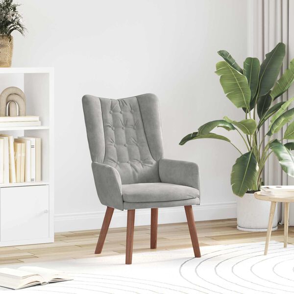 vidaXL kreslo Svetlosiv&aacute; 63 x 67 x 94 cm Zamat