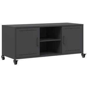 vidaXL TV skrinka čierna 100,5x39x43,5 cm oceľ