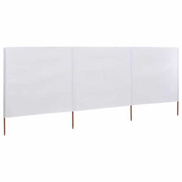 vidaXL 3-panelov&aacute; z&aacute;brana proti vetru biela 400x120 cm l&aacute;tkov&aacute;