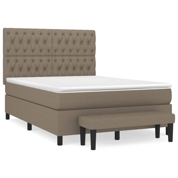 vidaXL Boxspring posteľ s matracom sivohned&yacute; 140x190 cm l&aacute;tka