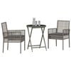 vidaXL Záhradný bistro set 3 pcs Sivá polyratan