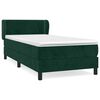 vidaXL Posteľn&yacute; r&aacute;m boxsping s matracom tmavozelen&yacute; 90x200 cm zamat