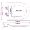 vidaXL WC sedadlo Nastaviteľná Čierna 48,5 x 36 x 5 cm Polypropylén