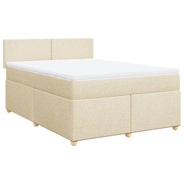 vidaXL Posteľn&yacute; r&aacute;m boxspring s matracom kr&eacute;mov&yacute; 160x200 cm l&aacute;tka