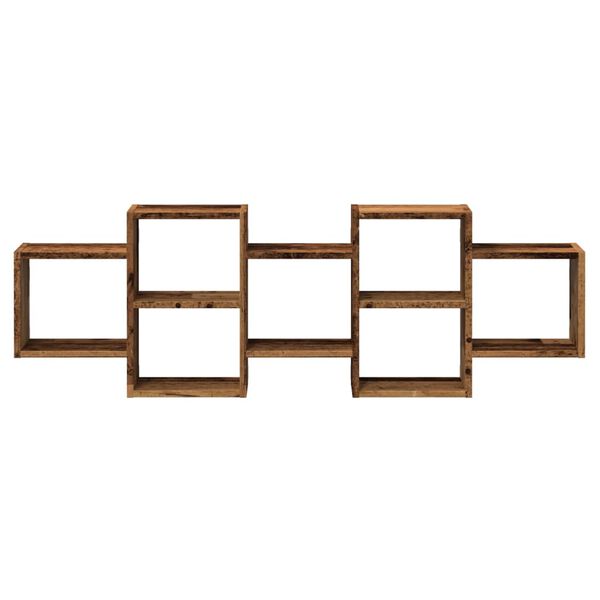 vidaXL Nástenná polica staré drevo 129x18x42 cm kompozitné drevo